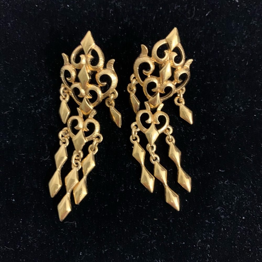 Monet Gold Chandelier Earrings